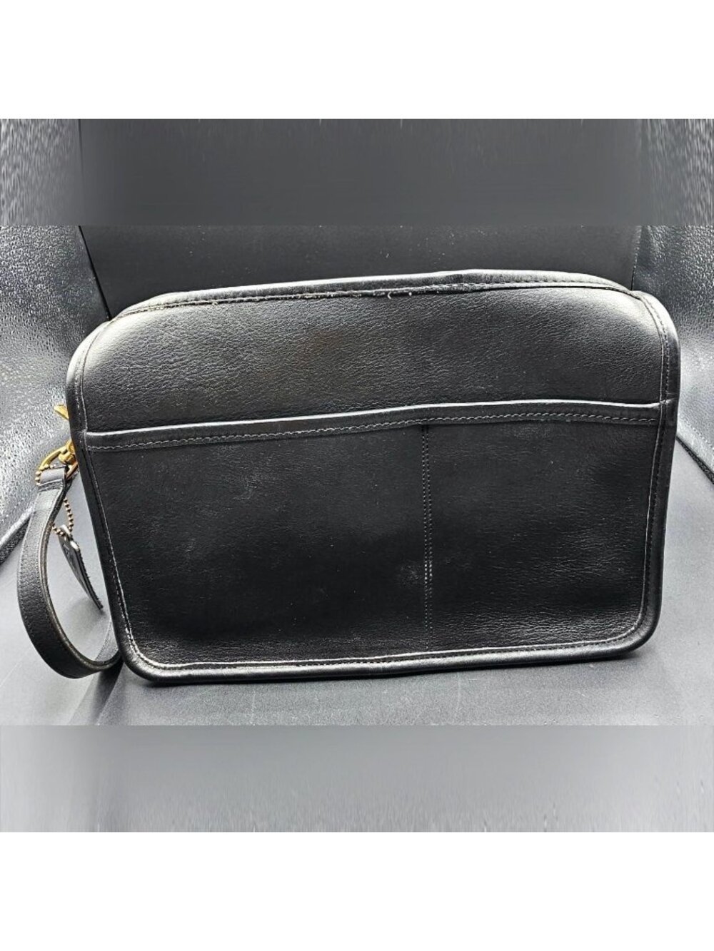 Vintage Coach Leatherware Black Leather Companion Crossbody Bag with Dust Bag - Picture 2 of 6